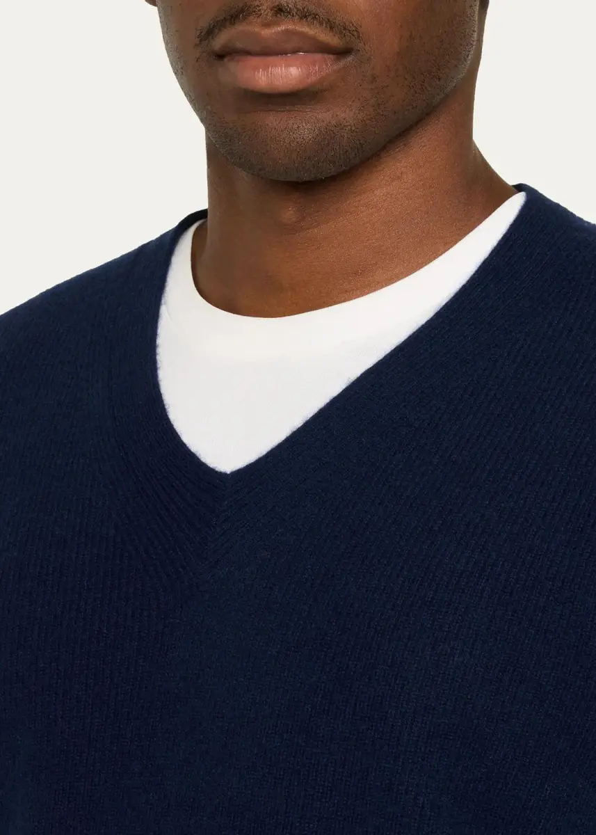 Fioroni Men's Rib-Knit Baby Cashmere Sweater | Thumbnail 5 Fioroni Men's Rib-Knit Baby Cashmere Sweater | Thumbnail 5
