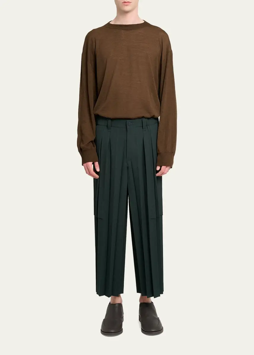 Homme Plissé Issey Miyake Men's Pleated Cropped Pants | Thumbnail 2