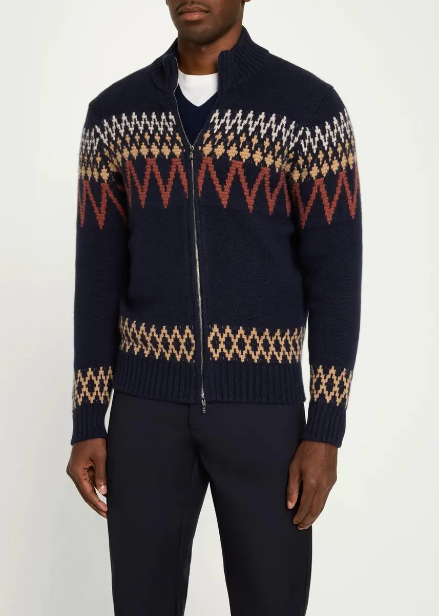 Fioroni Men's Jacquard Cashmere Jacket | Thumbnail 4 Fioroni Men's Jacquard Cashmere Jacket | Thumbnail 4