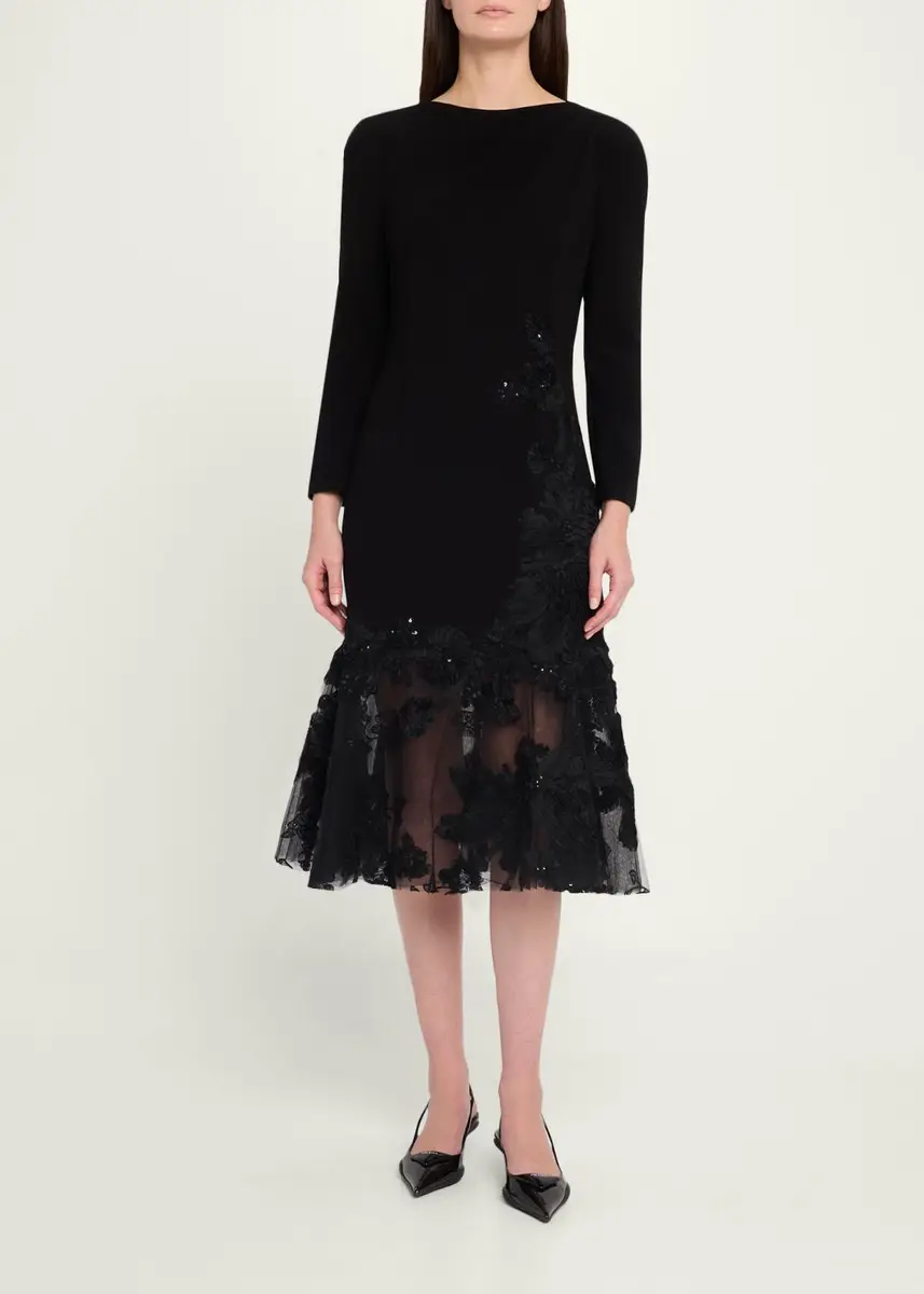 Rickie Freeman for Teri Jon Embellished Flounce Hem Dress | Thumbnail 2 Rickie Freeman for Teri Jon Embellished Flounce Hem Dress | Thumbnail 2