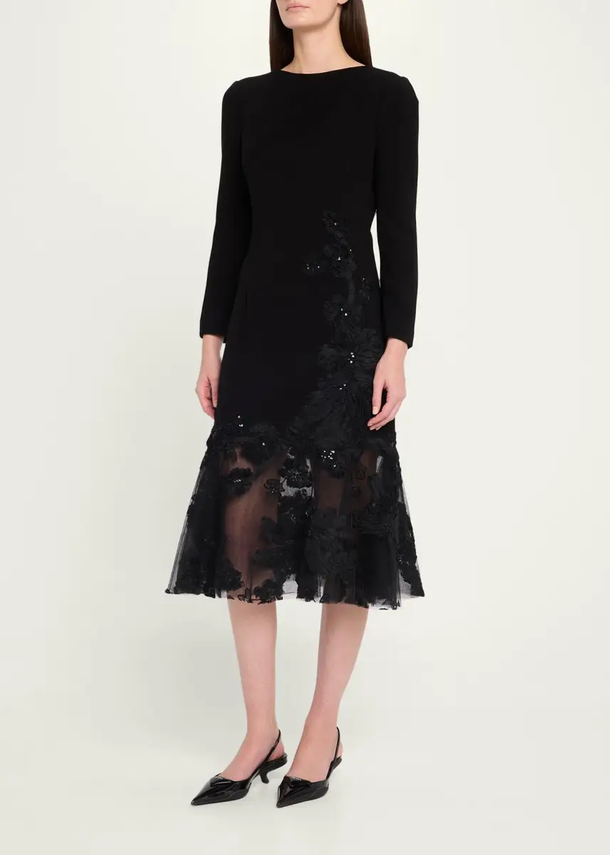Rickie Freeman for Teri Jon Embellished Flounce Hem Dress | Thumbnail 4 Rickie Freeman for Teri Jon Embellished Flounce Hem Dress | Thumbnail 4
