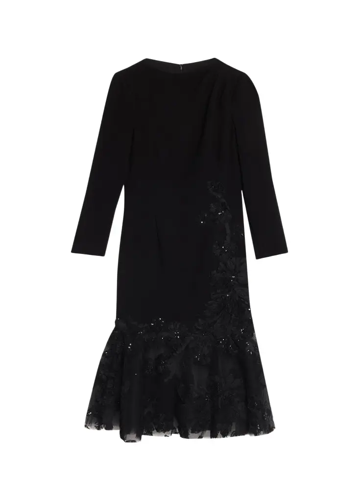 Rickie Freeman for Teri Jon Embellished Flounce Hem Dress