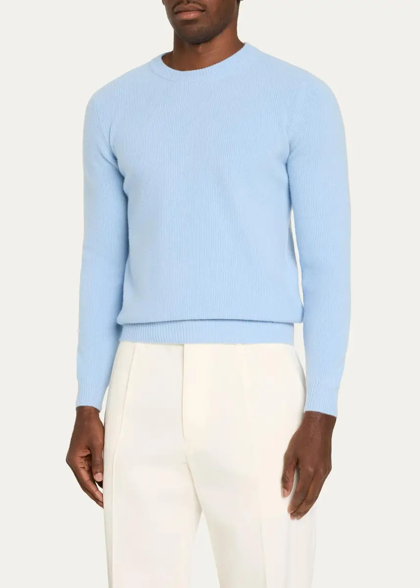 Fioroni Men's Cashmere Rib-Knit Sweater | Thumbnail 4 Fioroni Men's Cashmere Rib-Knit Sweater | Thumbnail 4