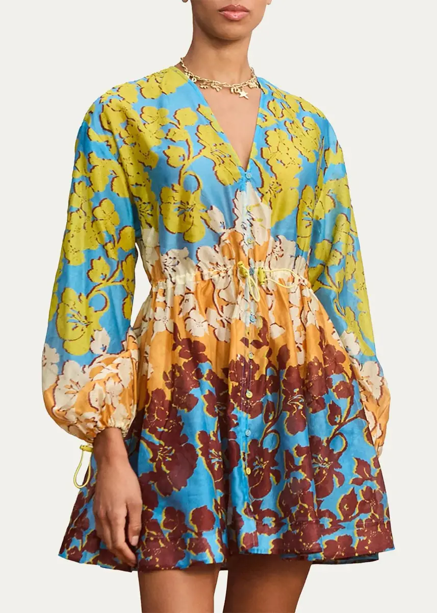 ALÉMAIS Splice Cotton-Silk Mini Dress | Thumbnail 3 ALÉMAIS Splice Cotton-Silk Mini Dress | Thumbnail 3