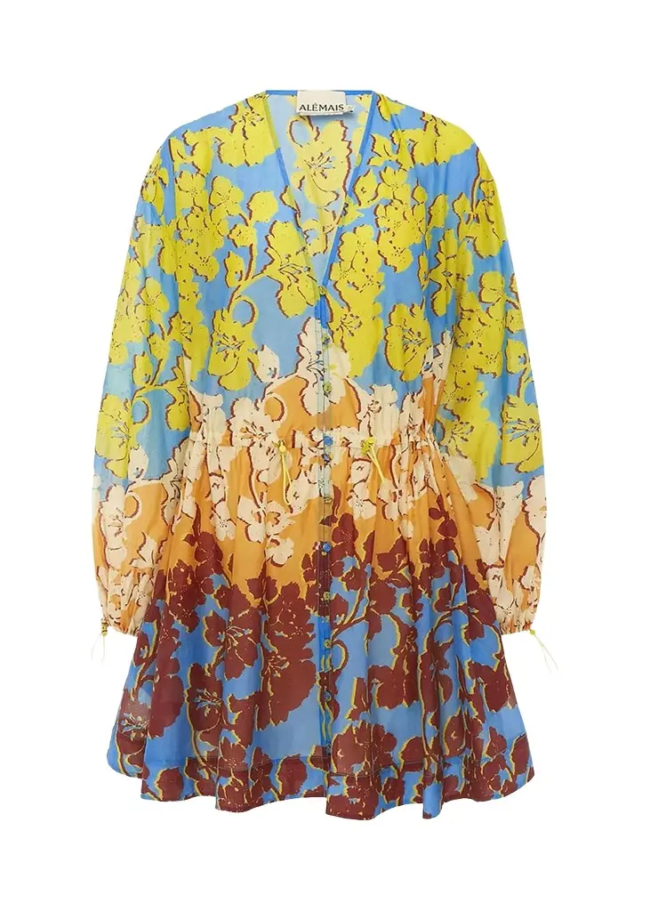 ALÉMAIS Splice Cotton-Silk Mini Dress