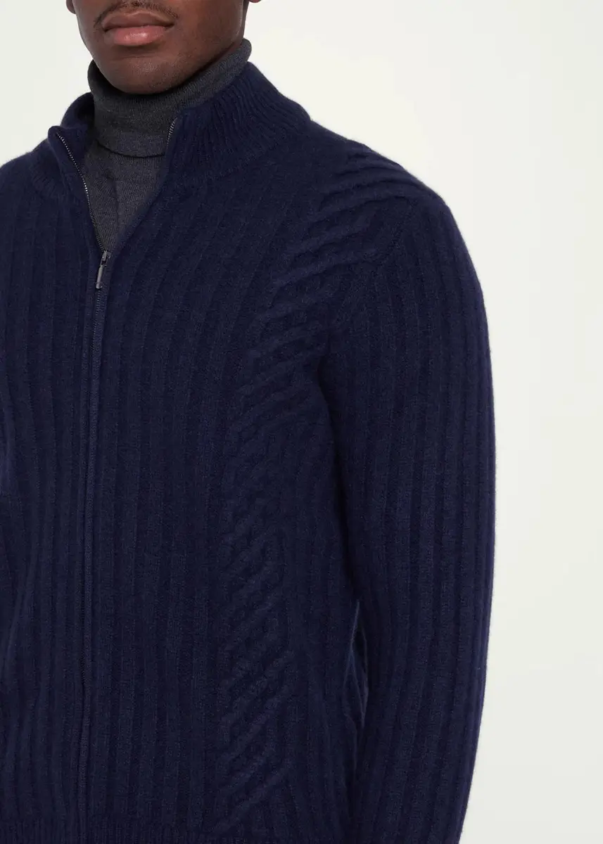 Cesare Attolini Men's Rib-Knit Cashmere Jacket | Thumbnail 5
