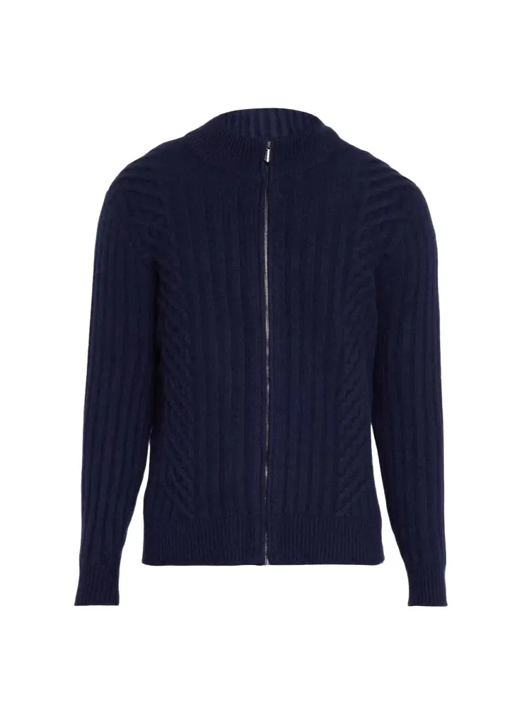 Men's Rib-Knit Cashmere Jacket Men's Rib-Knit Cashmere Jacket