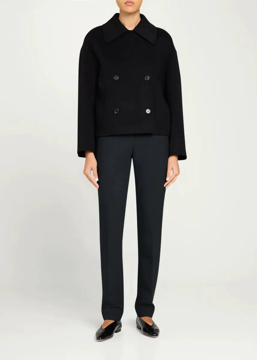 Theory Double-Breasted Wool-Cashmere Short Pea Coat | Thumbnail 2 Theory Double-Breasted Wool-Cashmere Short Pea Coat | Thumbnail 2
