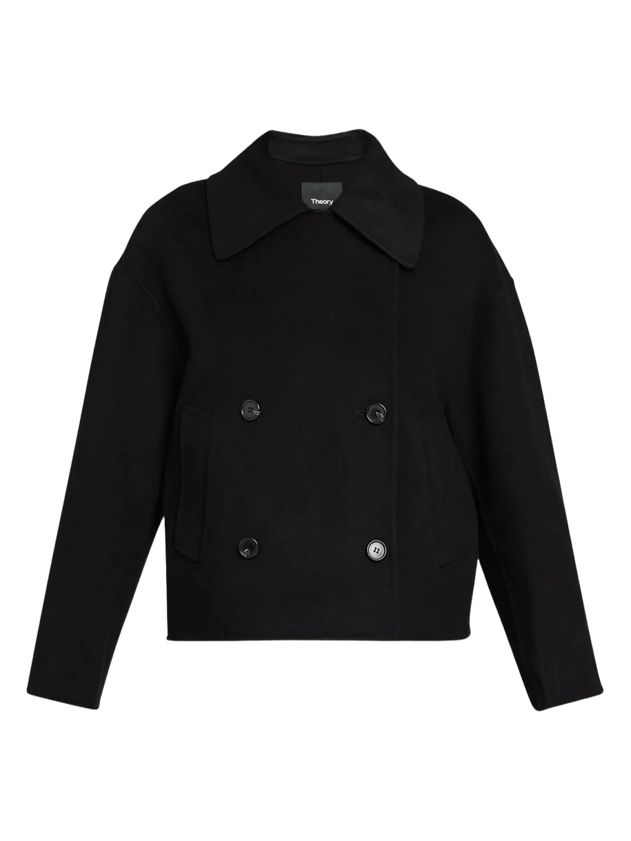 Double-Breasted Wool-Cashmere Short Pea Coat Double-Breasted Wool-Cashmere Short Pea Coat