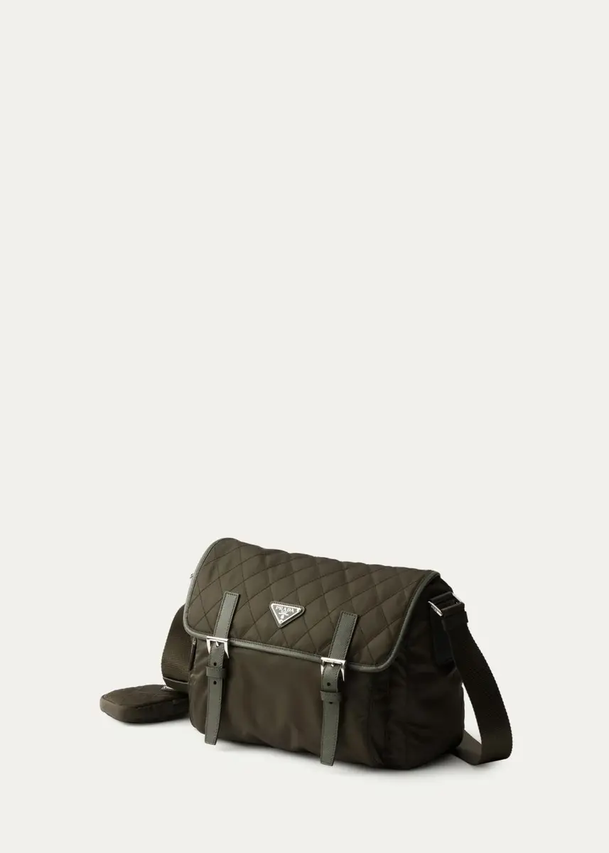 Prada Vela Large Quilted Re-Nylon Shoulder Bag | Thumbnail 3 Prada Vela Large Quilted Re-Nylon Shoulder Bag | Thumbnail 3