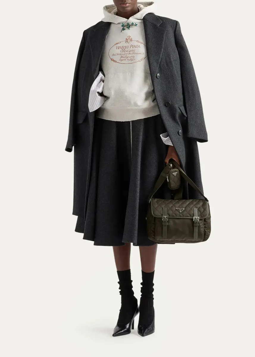 Prada Vela Large Quilted Re-Nylon Shoulder Bag | Thumbnail 5 Prada Vela Large Quilted Re-Nylon Shoulder Bag | Thumbnail 5