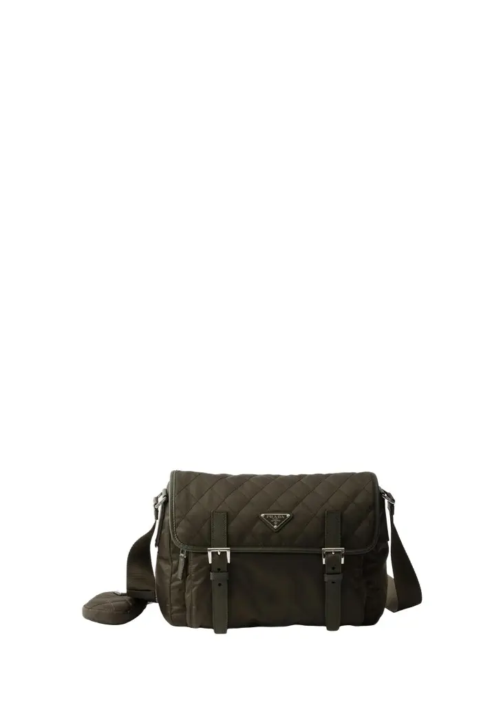 Prada Vela Large Quilted Re-Nylon Shoulder Bag