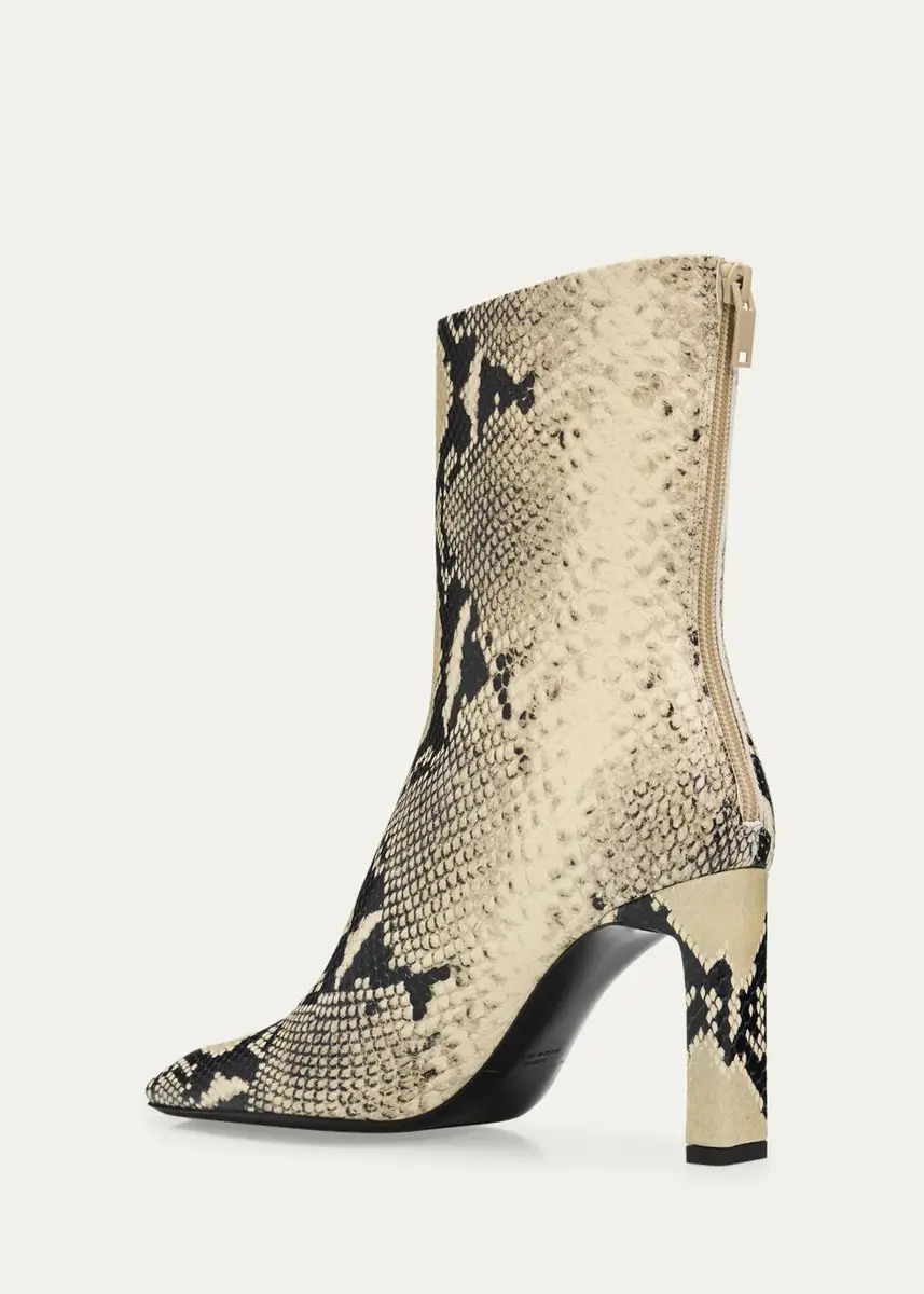 TOTEME 85mm Bar Python-Embossed Leather Ankle Boots | Thumbnail 2