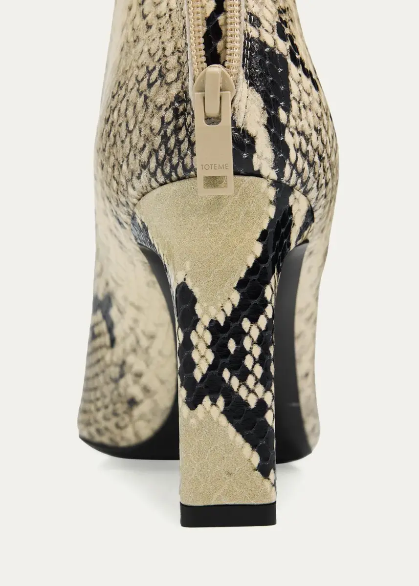 TOTEME 85mm Bar Python-Embossed Leather Ankle Boots | Thumbnail 3