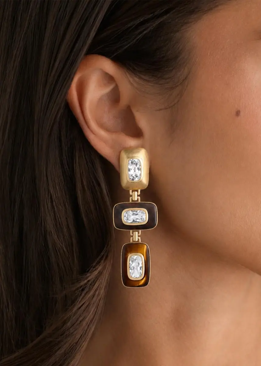 Emily P. Wheeler 18K Yellow Gold, Tiger's Eye & Topaz Drop Earrings | Thumbnail 2 Emily P. Wheeler 18K Yellow Gold, Tiger's Eye & Topaz Drop Earrings | Thumbnail 2