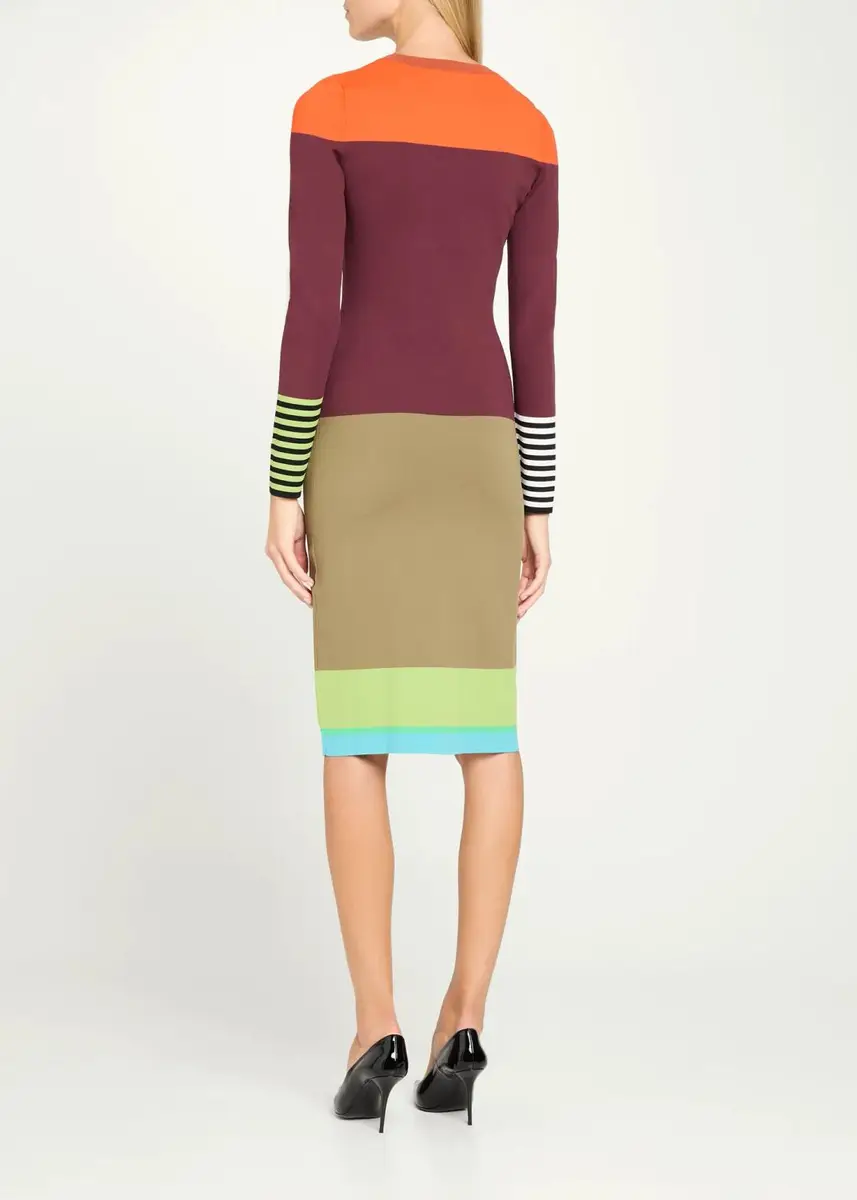 Christopher John Rogers Colorblock Striped Knit Long-Sleeve Dress | Thumbnail 3 Christopher John Rogers Colorblock Striped Knit Long-Sleeve Dress | Thumbnail 3