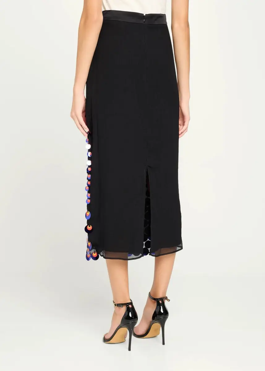 Christopher John Rogers Sequined Silk Chiffon Midi Pencil Skirt | Thumbnail 3