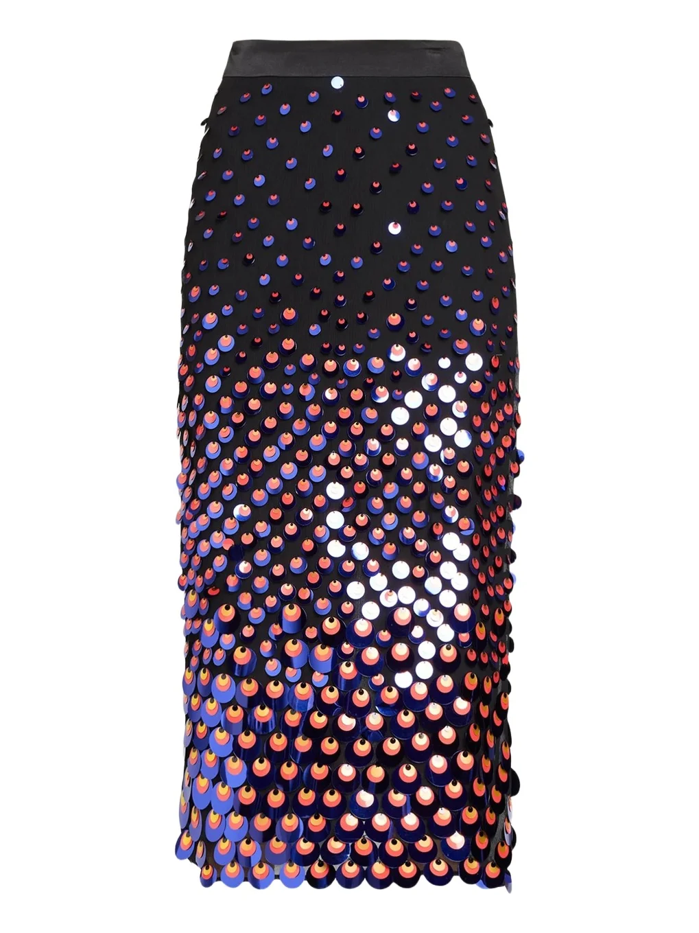 Christopher John Rogers Sequined Silk Chiffon Midi Pencil Skirt