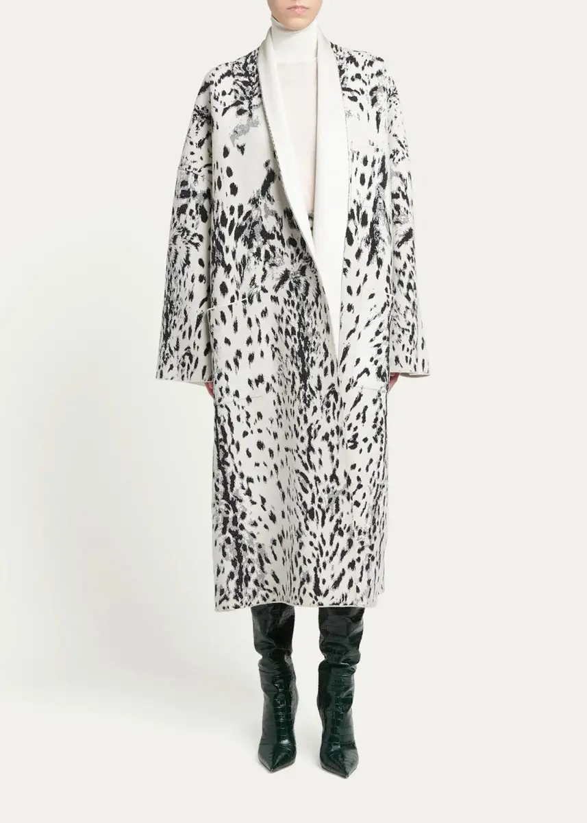 Tom Ford Lynx Jacquard Compact Velvet Viscose Oversized Sculptural Coat | Thumbnail 2 Tom Ford Lynx Jacquard Compact Velvet Viscose Oversized Sculptural Coat | Thumbnail 2
