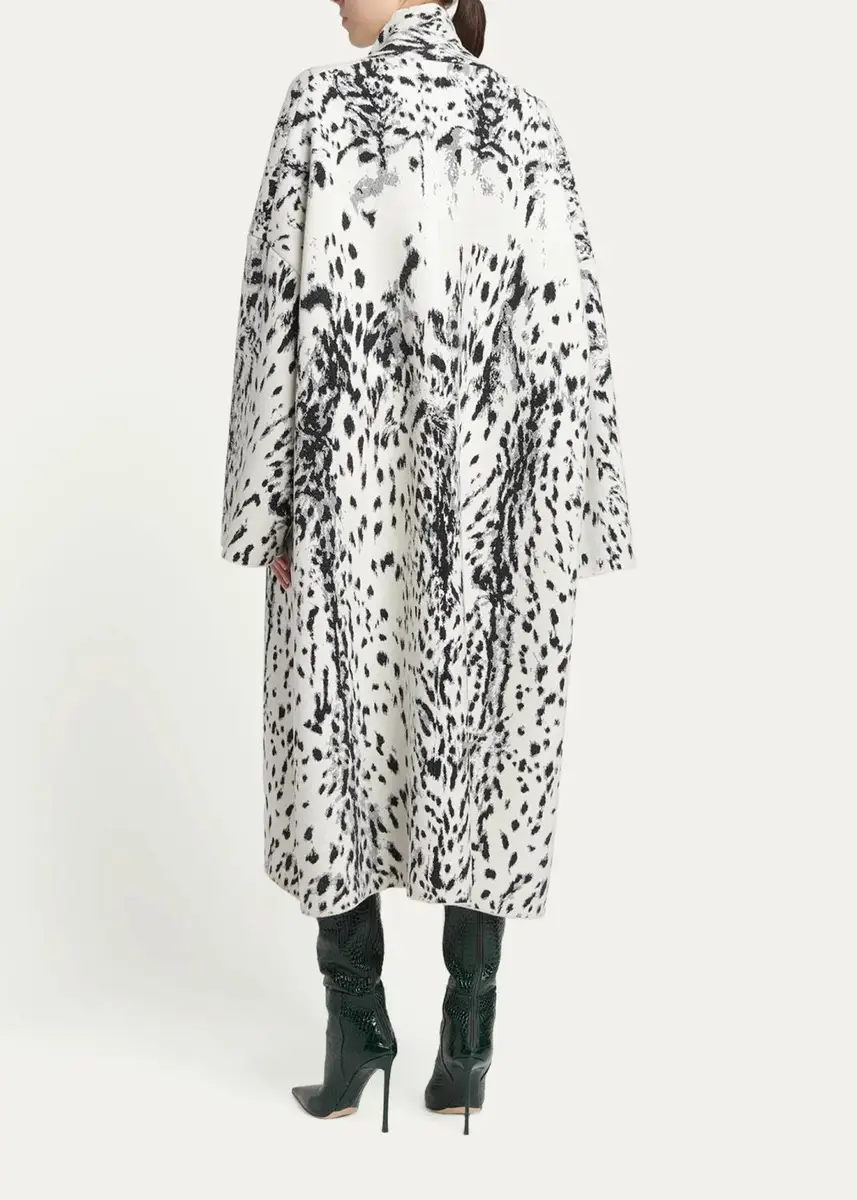 Tom Ford Lynx Jacquard Compact Velvet Viscose Oversized Sculptural Coat | Thumbnail 3 Tom Ford Lynx Jacquard Compact Velvet Viscose Oversized Sculptural Coat | Thumbnail 3