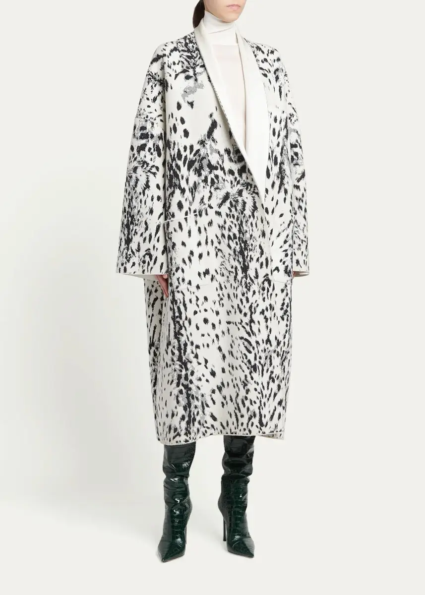 Tom Ford Lynx Jacquard Compact Velvet Viscose Oversized Sculptural Coat | Thumbnail 4 Tom Ford Lynx Jacquard Compact Velvet Viscose Oversized Sculptural Coat | Thumbnail 4