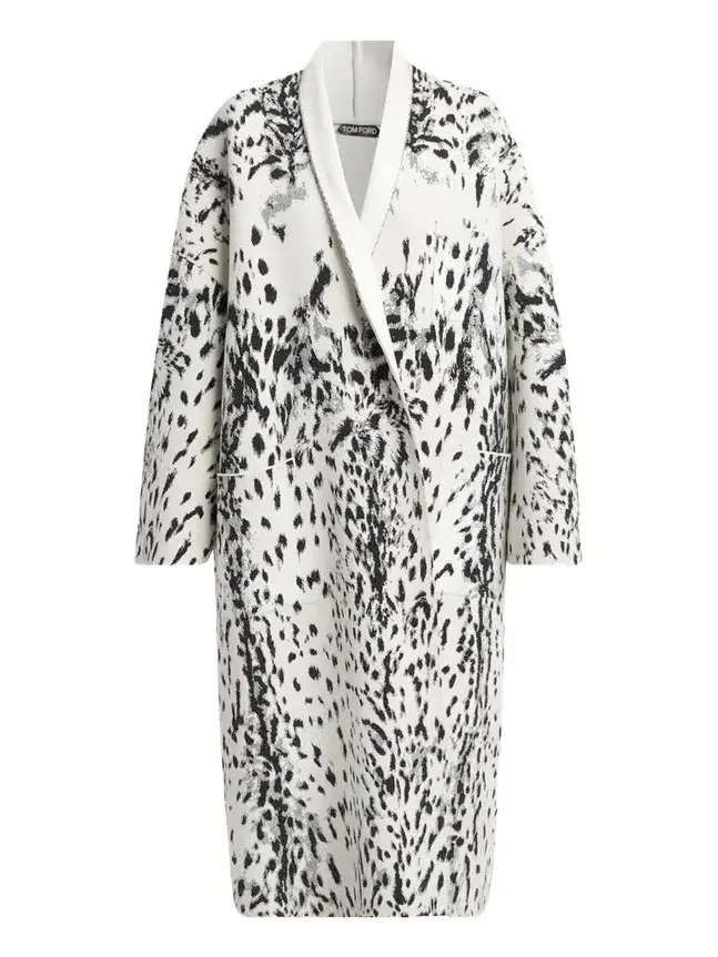 Tom Ford Lynx Jacquard Compact Velvet Viscose Oversized Sculptural Coat