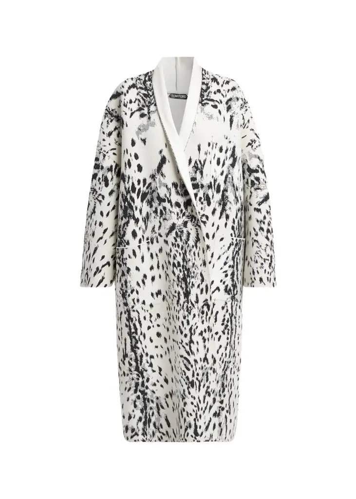 Tom Ford Lynx Jacquard Compact Velvet Viscose Oversized Sculptural Coat