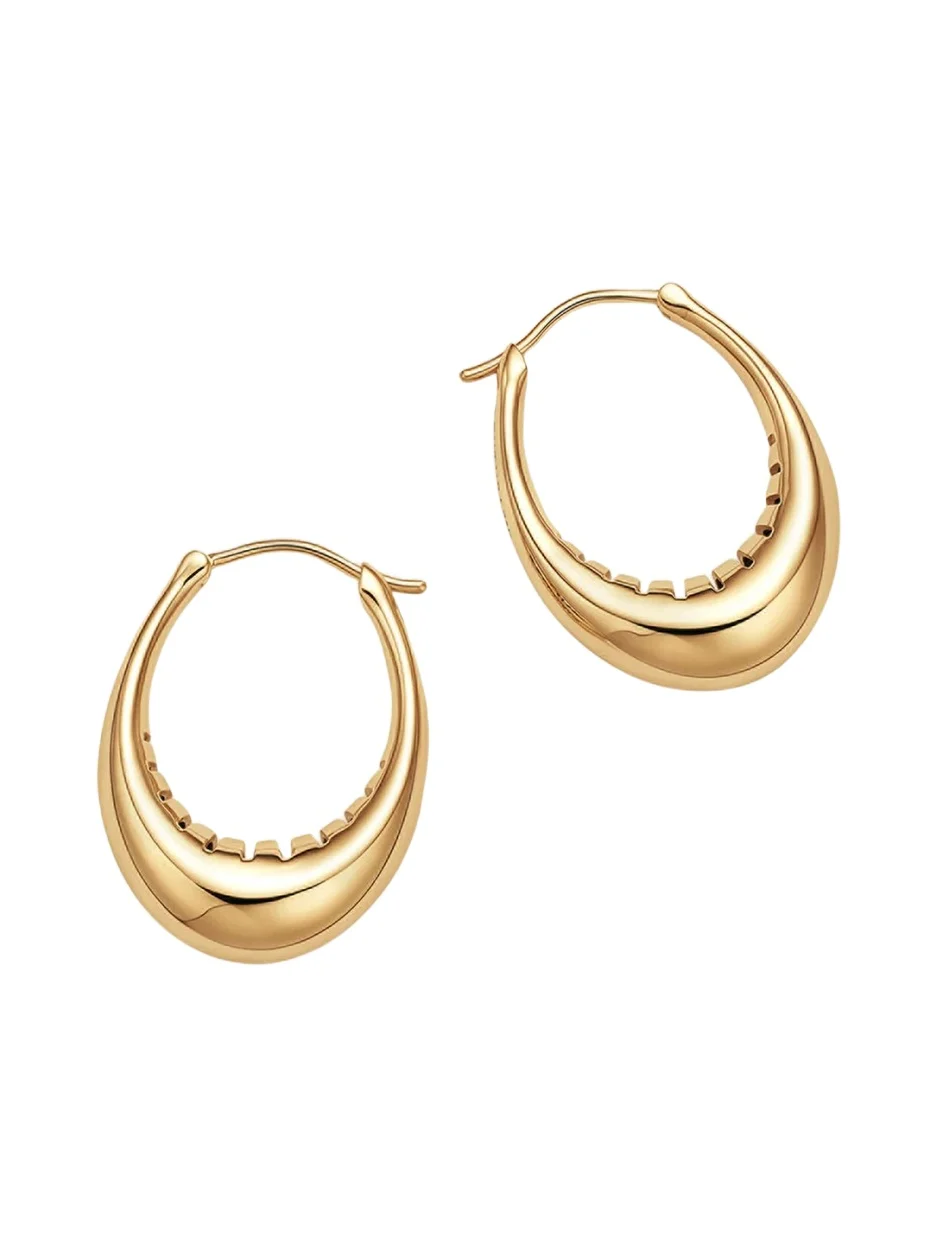 14K Reflective Hoop Earrings