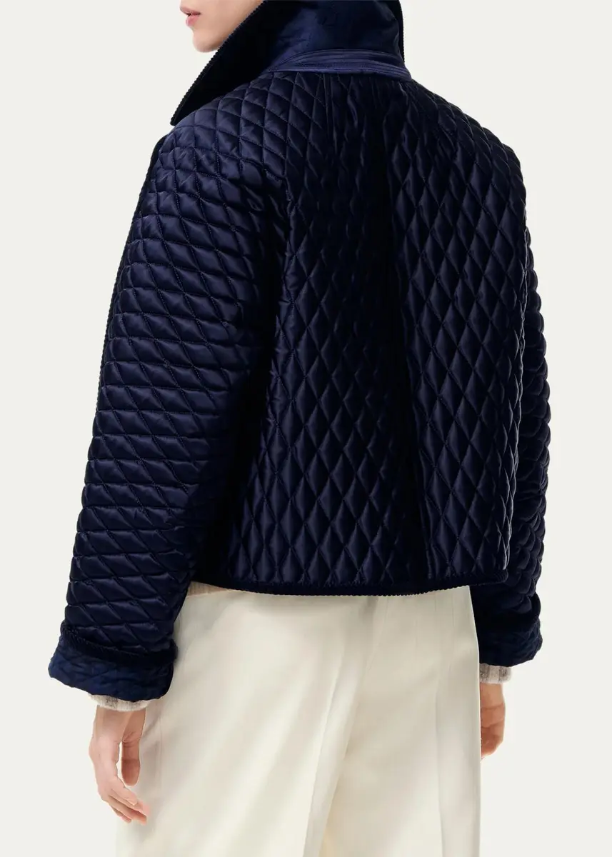 Burberry Floriston Corduroy-Trim Quilted Barn Jacket | Thumbnail 2 Burberry Floriston Corduroy-Trim Quilted Barn Jacket | Thumbnail 2