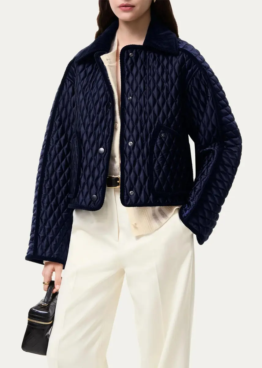 Burberry Floriston Corduroy-Trim Quilted Barn Jacket | Thumbnail 3 Burberry Floriston Corduroy-Trim Quilted Barn Jacket | Thumbnail 3