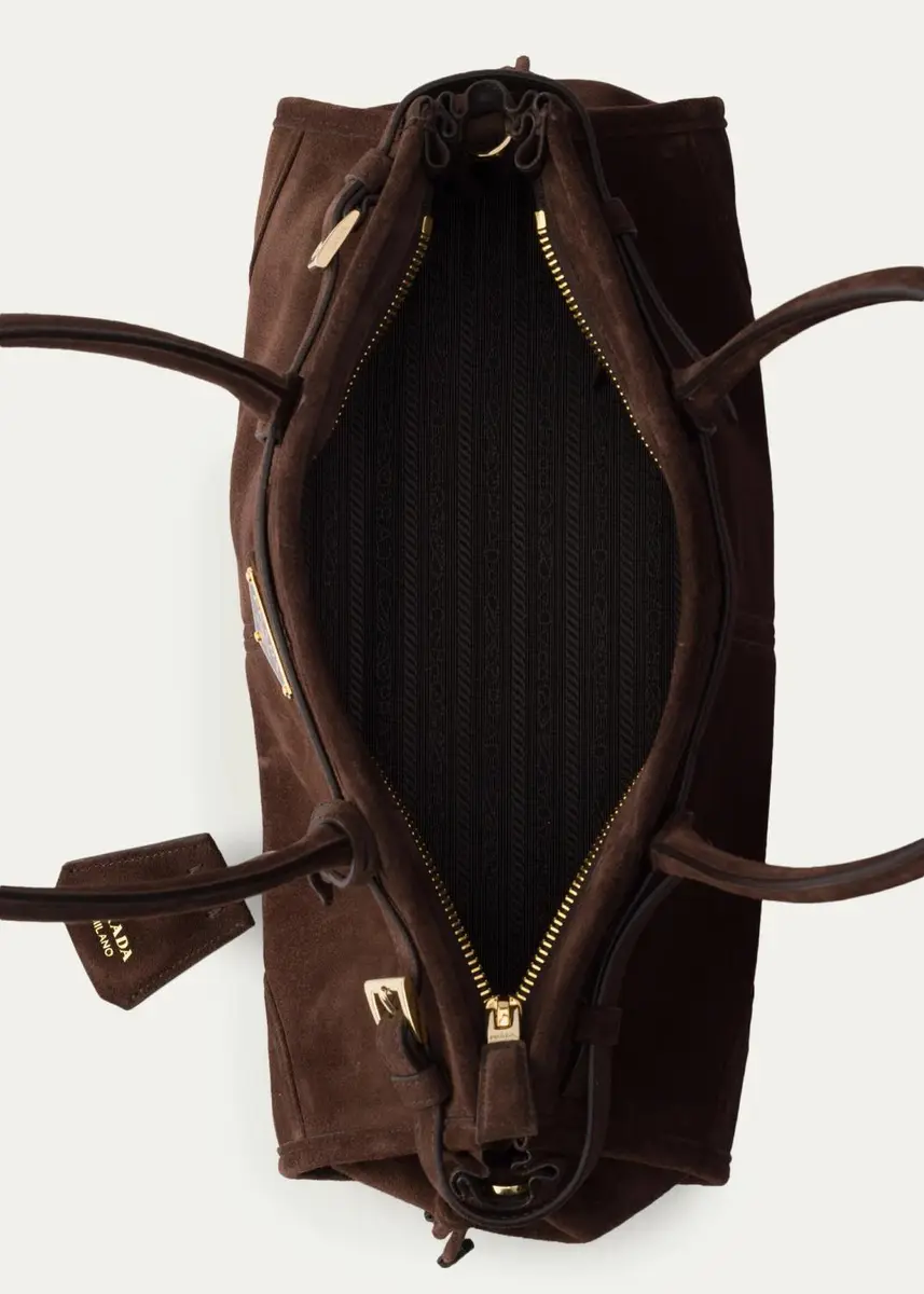 Prada Bonnie Medium Suede Shoulder Bag | Thumbnail 4 Prada Bonnie Medium Suede Shoulder Bag | Thumbnail 4