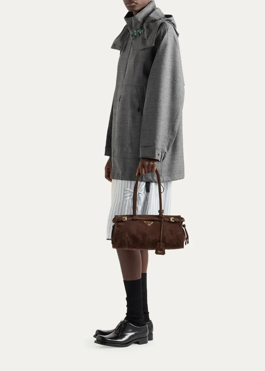 Prada Bonnie Medium Suede Shoulder Bag | Thumbnail 5 Prada Bonnie Medium Suede Shoulder Bag | Thumbnail 5