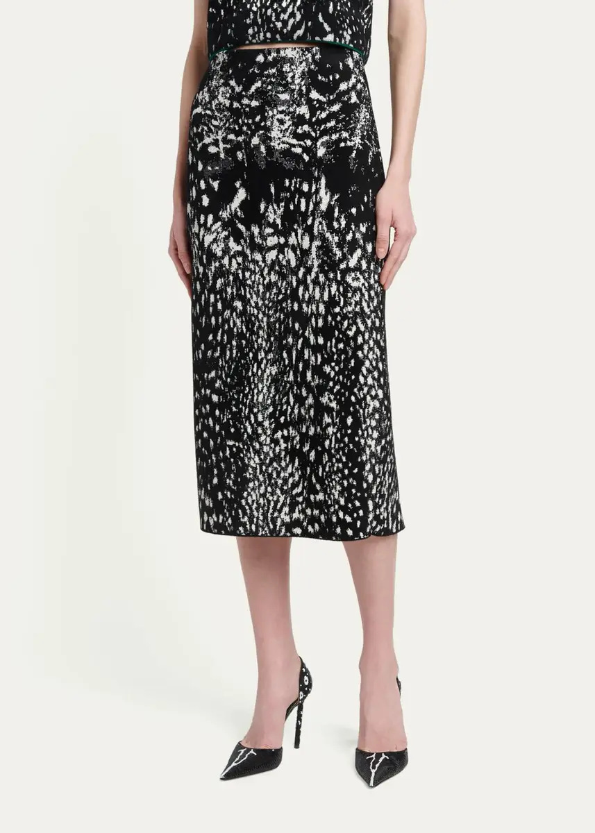 Tom Ford Lynx Jacquard Compact Velvet Knit Pencil Skirt | Thumbnail 4 Tom Ford Lynx Jacquard Compact Velvet Knit Pencil Skirt | Thumbnail 4
