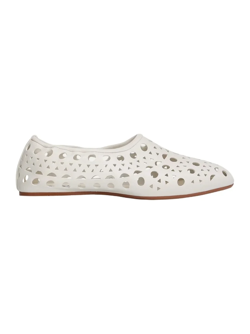 Alaïa Neo Vienne Cutout Leather Ballerina Flats