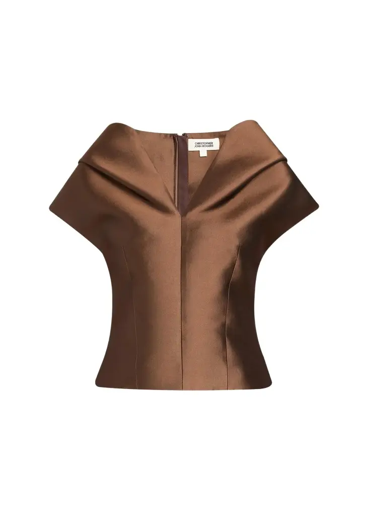 Christopher John Rogers Silk-Blend Husk Top