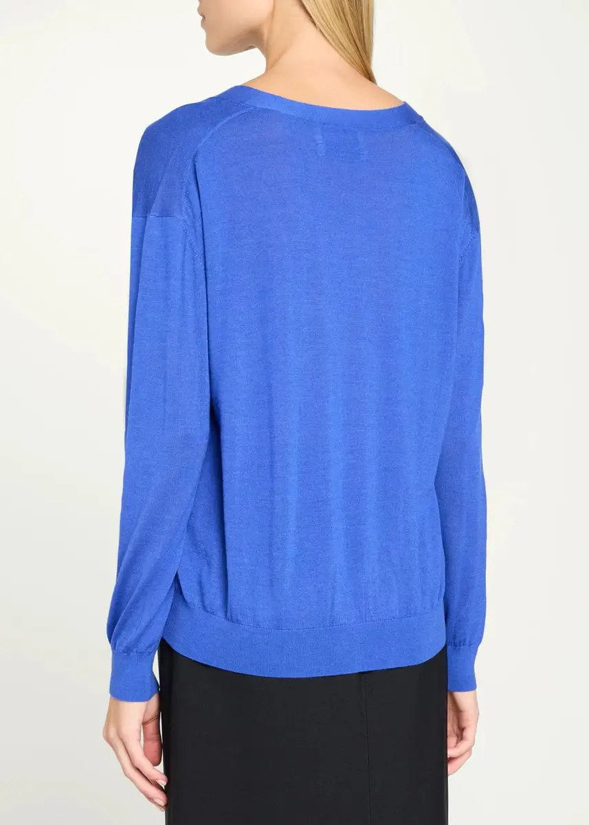Christopher John Rogers Lightweight Silk-Blend V-Neck Cardigan | Thumbnail 3 Christopher John Rogers Lightweight Silk-Blend V-Neck Cardigan | Thumbnail 3