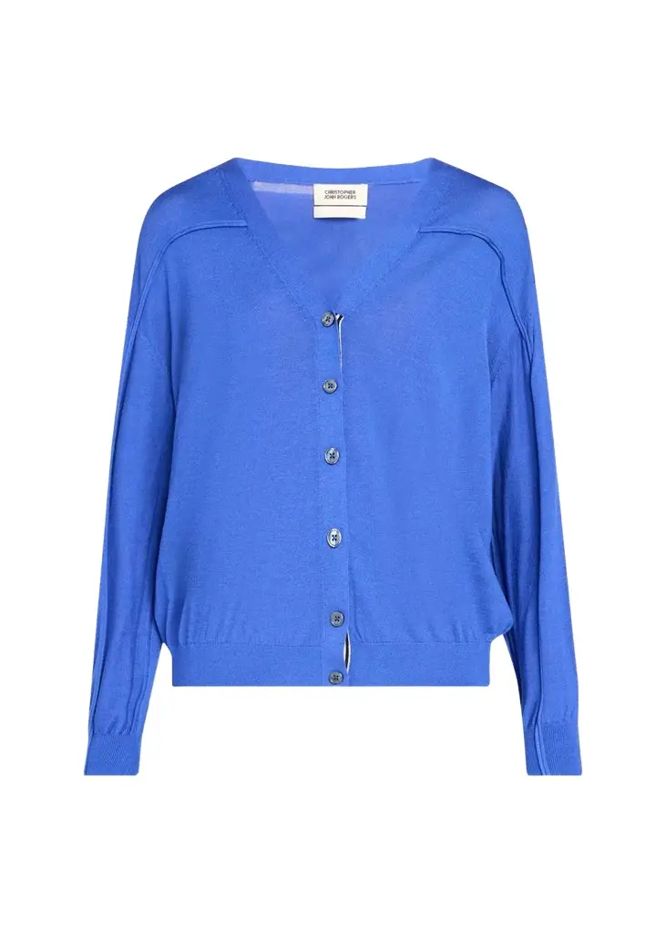 Lightweight Silk-Blend V-Neck Cardigan