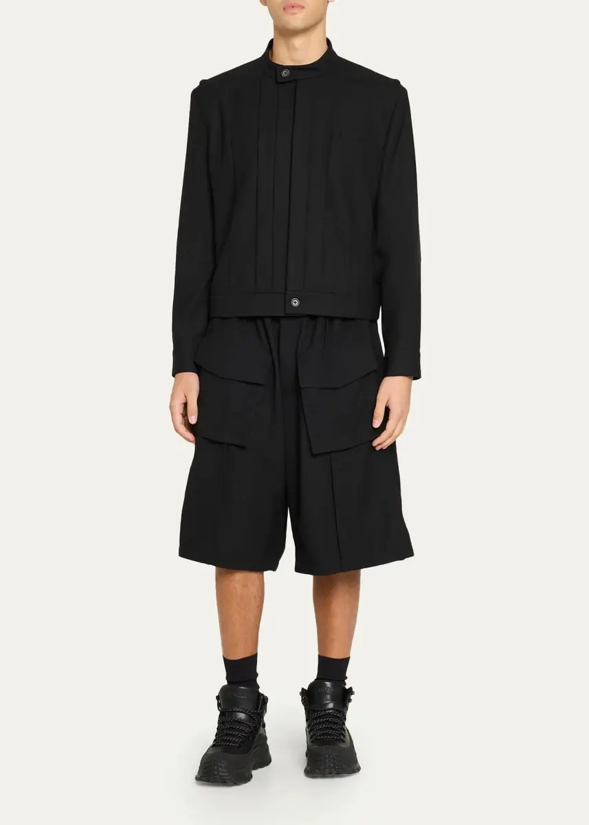 Public School Men's Franklin Band-Collar Pleated Jacket | Thumbnail 2