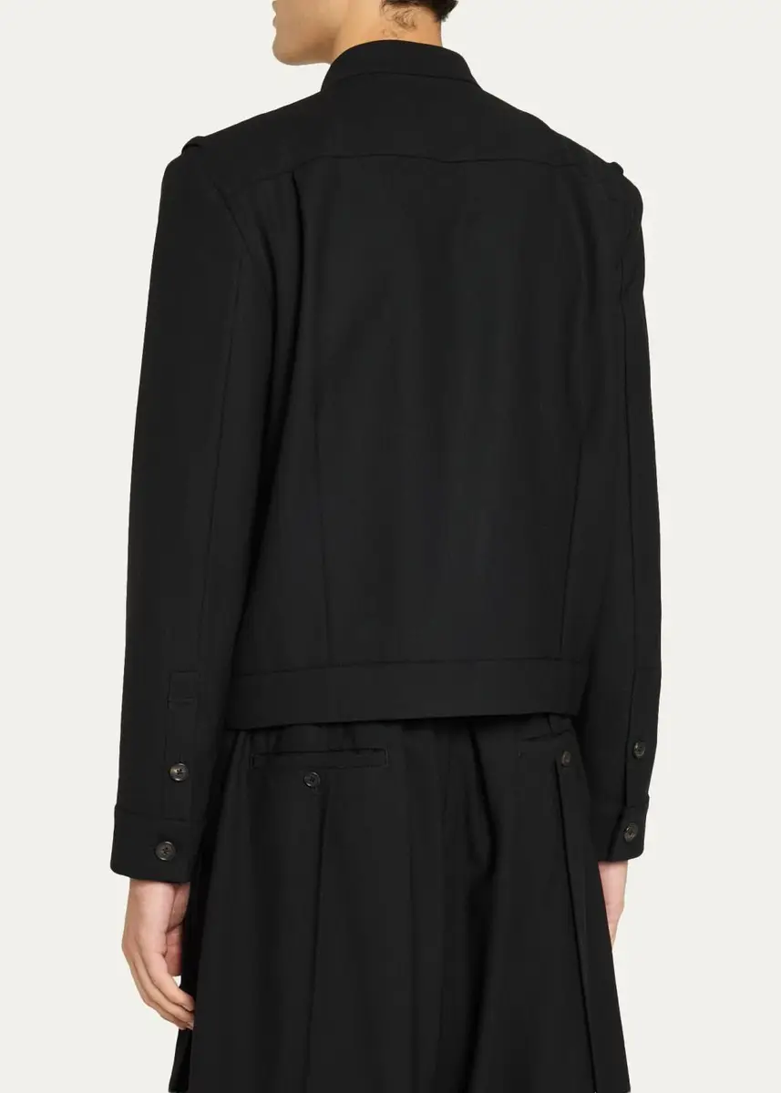 Public School Men's Franklin Band-Collar Pleated Jacket | Thumbnail 3