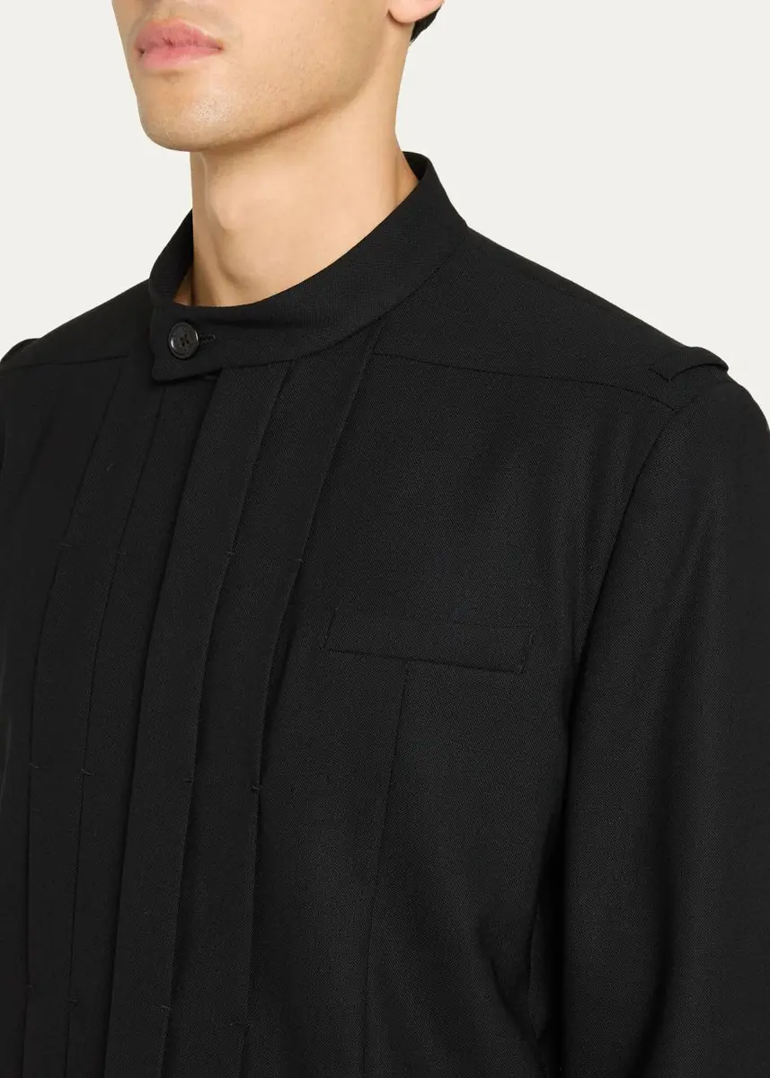 Public School Men's Franklin Band-Collar Pleated Jacket | Thumbnail 5