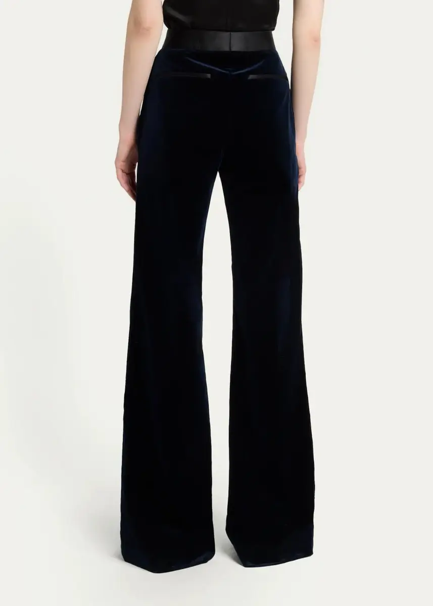 Victoria Beckham Alina Tailored Velvet Wide-Leg Trousers | Thumbnail 3 Victoria Beckham Alina Tailored Velvet Wide-Leg Trousers | Thumbnail 3