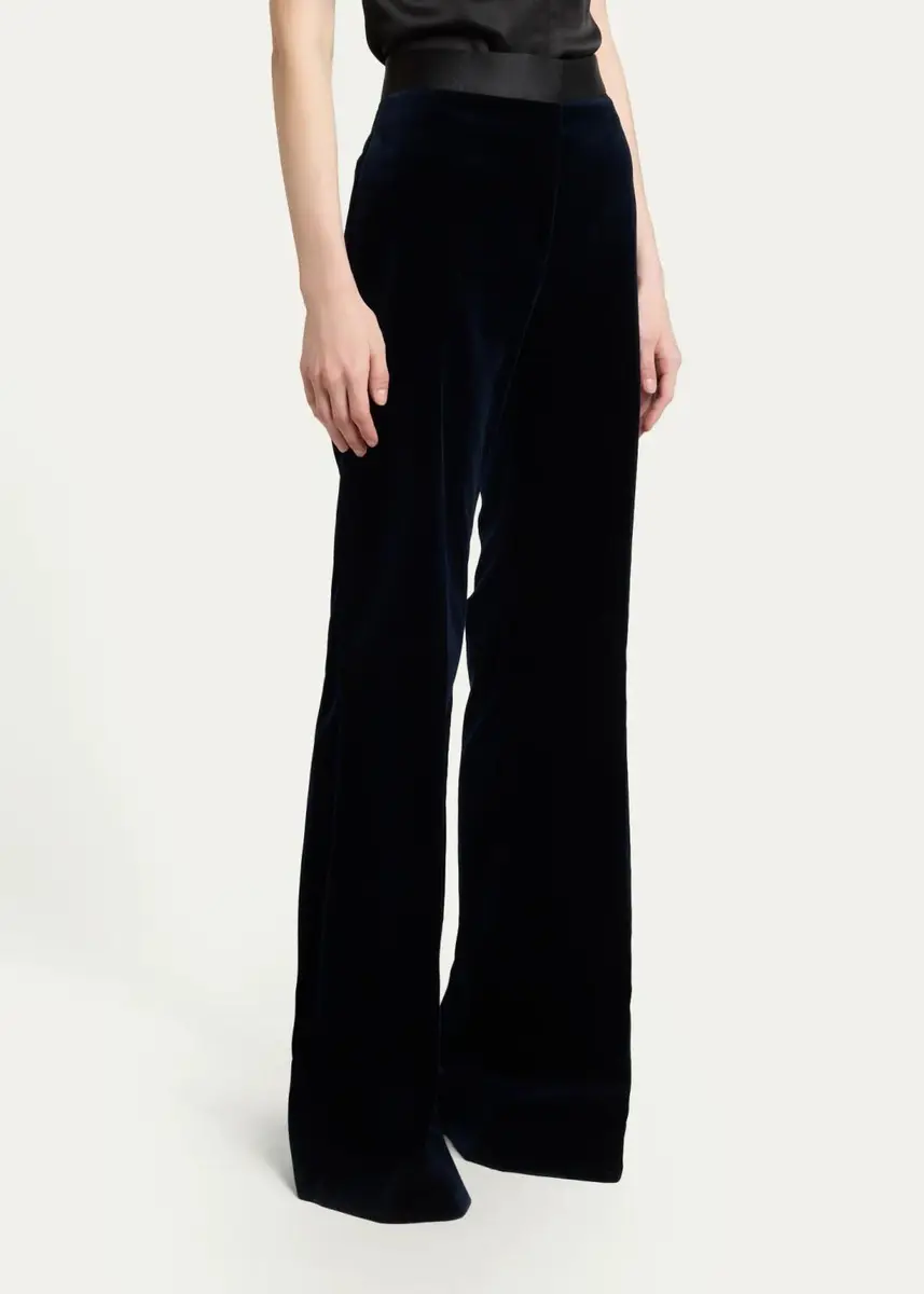 Victoria Beckham Alina Tailored Velvet Wide-Leg Trousers | Thumbnail 4 Victoria Beckham Alina Tailored Velvet Wide-Leg Trousers | Thumbnail 4
