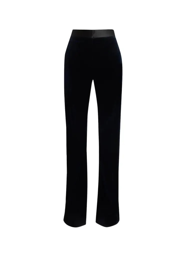 Victoria Beckham Alina Tailored Velvet Wide-Leg Trousers | Thumbnail 1 Victoria Beckham Alina Tailored Velvet Wide-Leg Trousers | Thumbnail 1