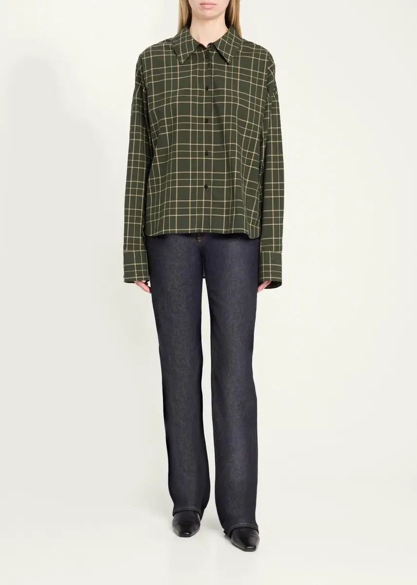 TOTEME Boxy Check Cotton Shirt | Thumbnail 2 TOTEME Boxy Check Cotton Shirt | Thumbnail 2