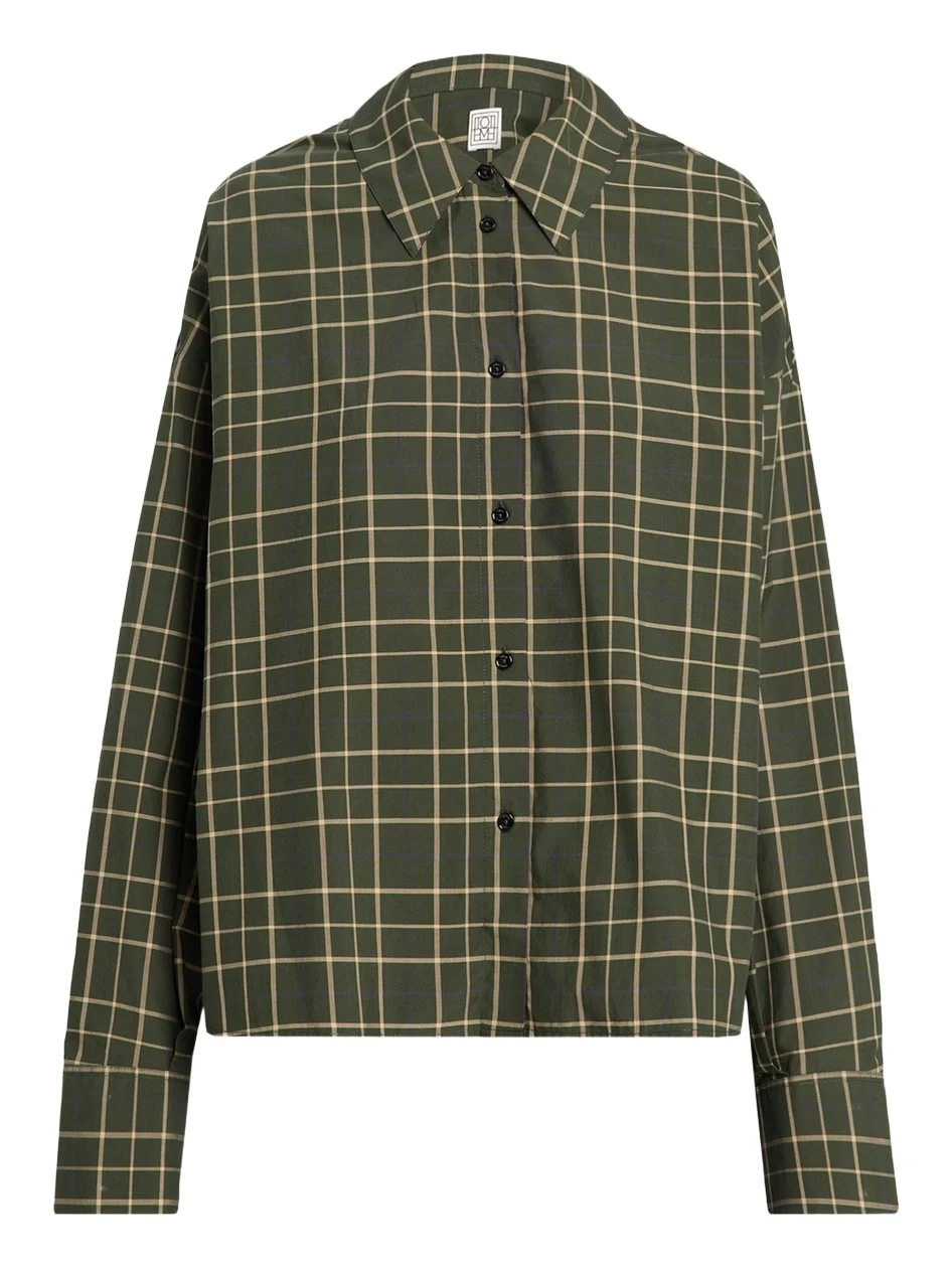 TOTEME Boxy Check Cotton Shirt