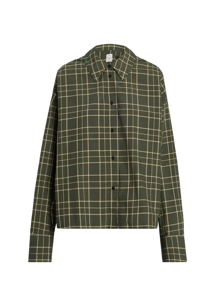 TOTEME Boxy Check Cotton Shirt