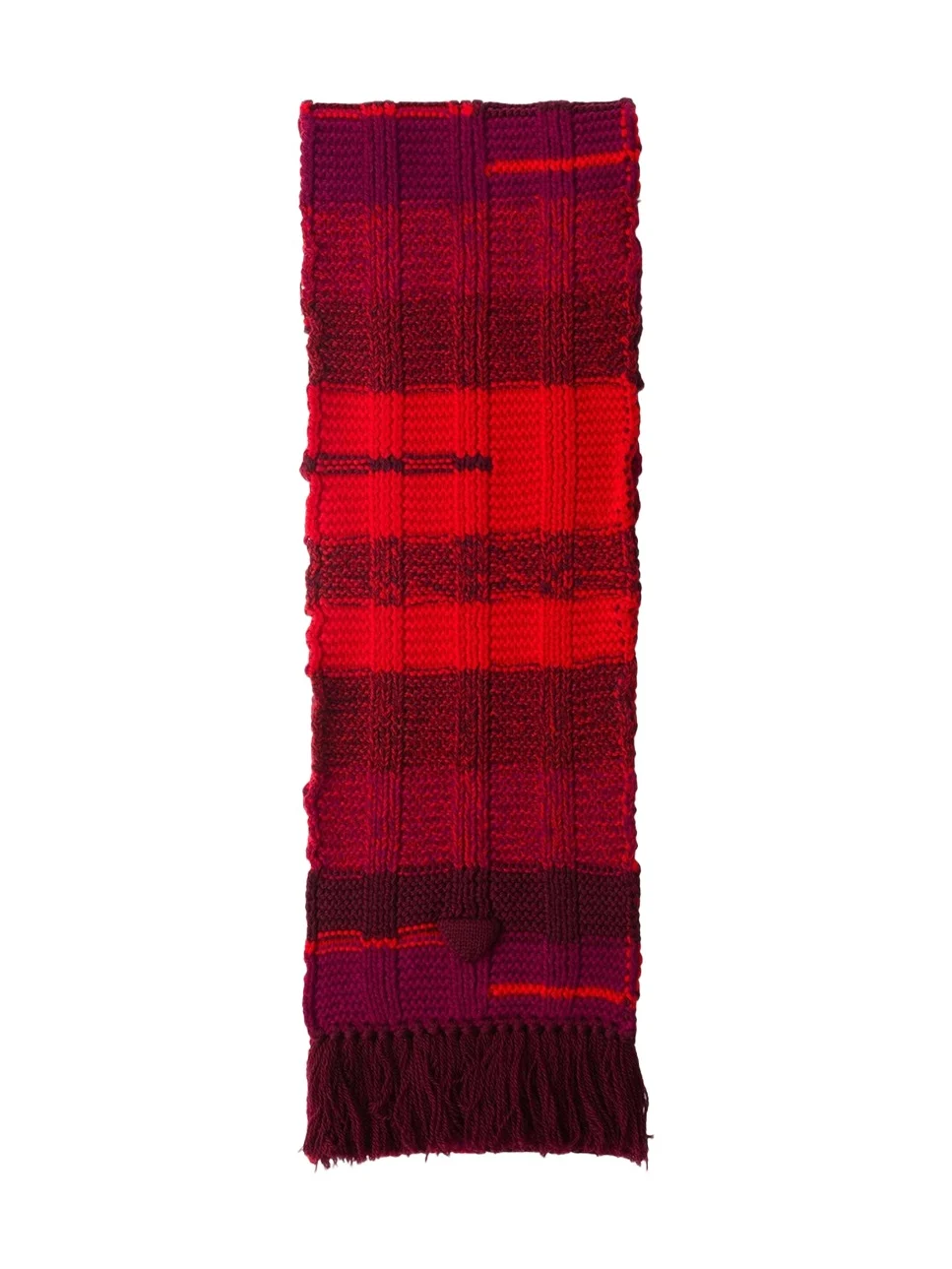 Fringed Rib Knit Wool Scarf