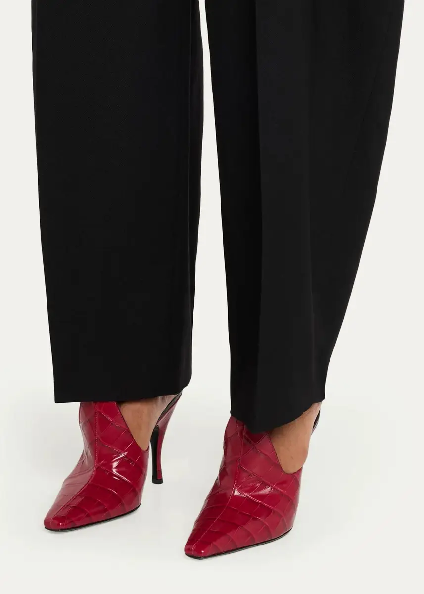 Alaïa 100mm Court Croc-Embossed Leather Mules | Thumbnail 2 Alaïa 100mm Court Croc-Embossed Leather Mules | Thumbnail 2