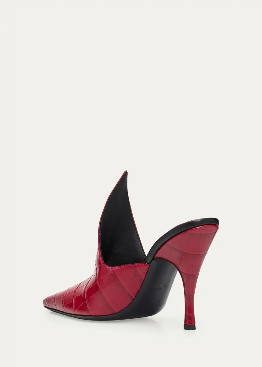Alaïa 100mm Court Croc-Embossed Leather Mules | Thumbnail 4 Alaïa 100mm Court Croc-Embossed Leather Mules | Thumbnail 4