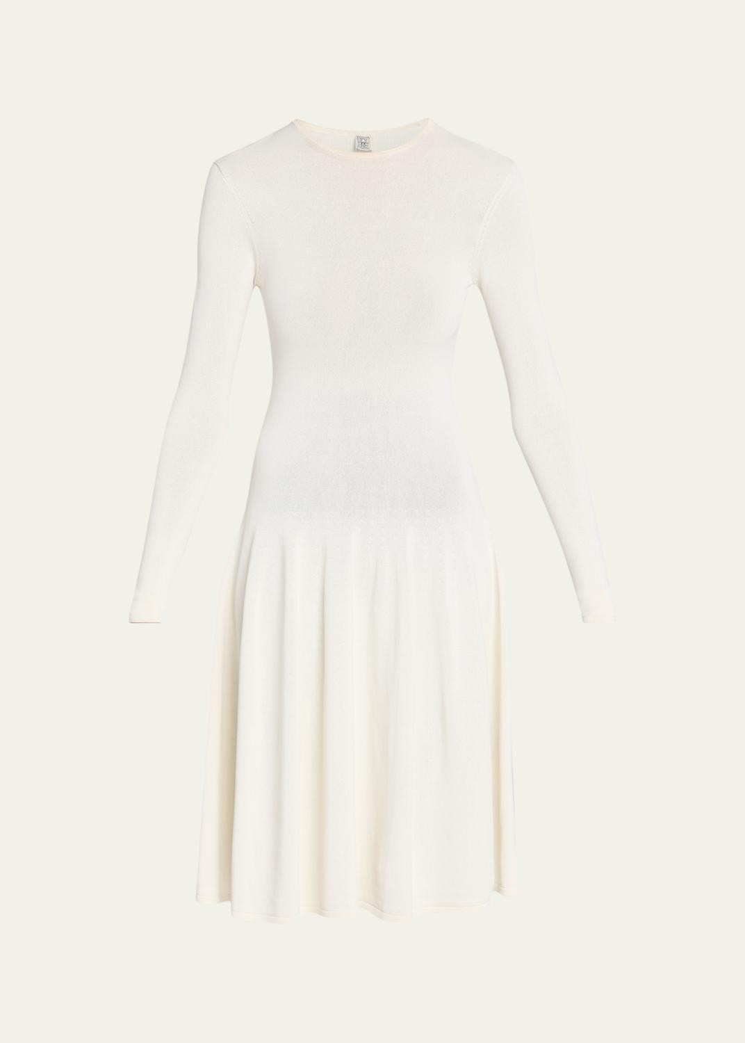 Sculpted Knit Long-Sleeve Midi Dress